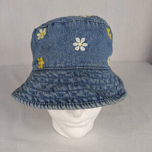 Daisy Denim Jean Bucket Hat Floral Flower Sun Vintage Retro 90s Y2K Girls Teen